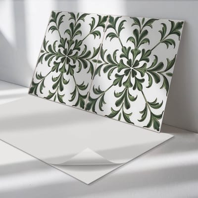 Wallfluent Vinyl Wandpaneel - Plantenmotief op de tegel Zelfklevende Wandbekleding - 100 cm x 50 cm - Groente Vinyl Wandpaneel - 1 stuk - Rechthoekig Wandbekleding Vinyl - Texturen Wandpaneel - Wandpaneel PVC - Wandpaneel Keuken en Badkamer