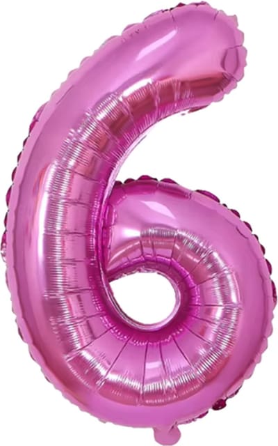 Jumada's - Feestelijke 6e verjaardag - Cijferballon - Roze - 80CM - Folieballoon - Feestdecoratie - Party - Ballon - Fuchsia - 6 - Zesde verjaardag