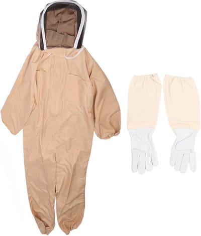Volledige bijenhouderij pak met handschoenen en geventileerde sluier voor professionele en beginnende imkers, ideaal voor gebruik in de achtertuin