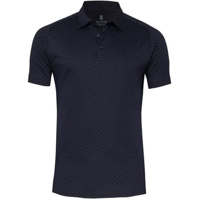 Desoto Polo Abstract Mini Allover Cubes Pattern Donker Blauw / male