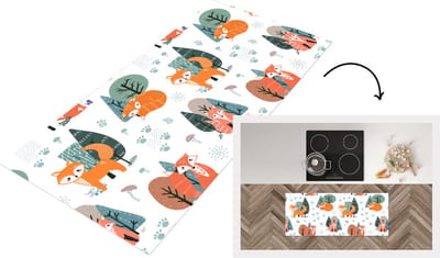Keukenloper - Loper keuken - Patronen - Vos - boom - 120x50 cm - Keukenloper vinyl
