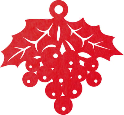 Kerstbes vilt onderzetter - Rood - 6 stuks - 10 x 10 cm - Tafeldecoratie - Glas onderzetter - Valentijn - Cadeau - Woondecoratie - Tafelbescherming - Onderzetters voor glazen - Keukenbenodigdheden - Woonaccessoires - Tafelaccessoires