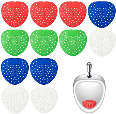 Dailygoods- Urinoirzeef 12 Stuks - Spatbeschermingsmat - Urinoir Inzetstuk met Geur - Geschikt voor Toiletten - PVC - 19,5 x 18 cm - Urinoirinzetstuk