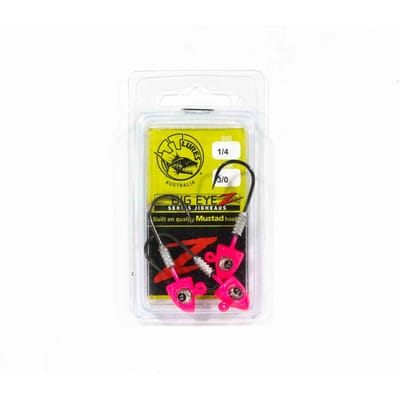 Tackle Tactics TT Big EyeZ Jig Head 1/4oz 3/0 Roze Zilver EyeZ (5048) yellow