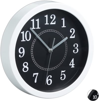 10x wandklok rond wit - 20 cm - kleine klok - keukenklok - muurklok klassiek