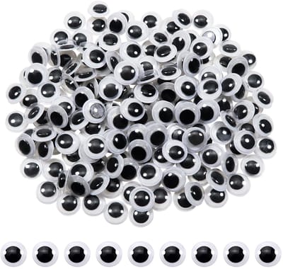 Dailygoods- Wiebelogen Zelfklevend 10 mm - 100 Stuks - Kunststof - Creatief voor Scrapbooking - Wiebeloogjes - Wiebeloogjes Groot - Googly Eyes