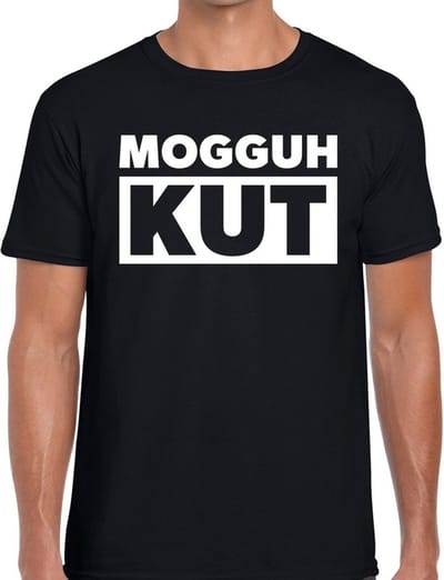 T-shirt mogguh kut - zwart - Achterhoek festival - voor heren - foute party kleding S