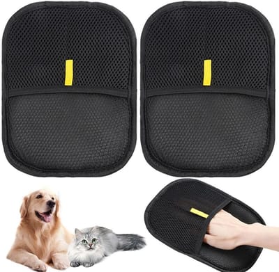 Herbruikbare Handschoenen voor Huisdierverzorging - Dubbelzijdige Verwijdering van Dierenharen, Ideaal voor Katten en Honden, 24x17cm