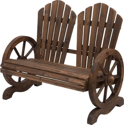 Tuinbank hout - Tuinmeubels - Bankje - Donkerbruin - Tuinmeubelen - Tuinset - L108 x B66 x H95 cm