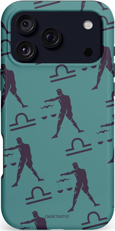 Casetastic hoesje geschikt voor Apple iPhone 17 Pro Max - MagSafe - Dubbellaagse bescherming - Zodiak weegschaal - Fashion Case - Petrol Donkergrijs Grijs