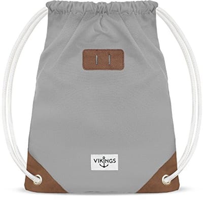 Gymtas Katoen - Sporttas Kinderen - Sporten en Reizen - Lichtgewicht Robuust - 26x17.8x9cm - Grijs