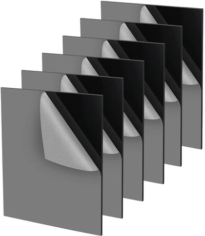 Set van 6 Zwarte Acrylaatplaten 21 x 29,7 cm - Transparant Acrylaat Glas voor DIY Projecten, Schilderen en Creatief Gebruik, 1 mm Dikte