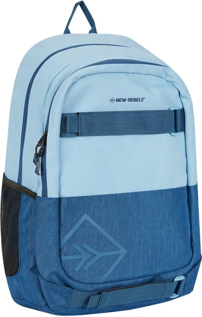 New Rebels Otis - Sanford Rugtas 20L | Waterafstotend | Laptopvak 15.6 | Reflecterende Strepen | Ruime Compartimenten | Duurzaam waterafstotend polyester | Zachtblauw