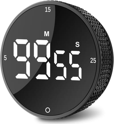 Thijox - Digitale Keukentimer met Groot LED-Display, Visuele Timer, Snelle Instelling, 3 Volumeniveaus, Magnetische Rugleuning voor Koken, Fitness, St