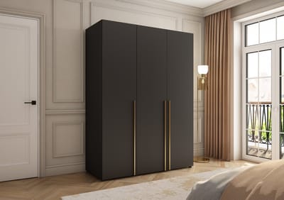 Pro-meubels - Kledingkast Deventer - 150cm - Zwart mat - Garderobekast - Slaapkamer