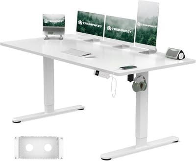 In hoogte verstelbaar bureau 160 x 80 cm - Elektrisch met geheugenhoogtes en USB-oplaadpoort