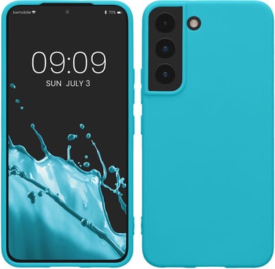 kwmobile telefoonhoesje geschikt voor Samsung Galaxy S22 - Hoesje voor smartphone - Back cover in ijsblauw