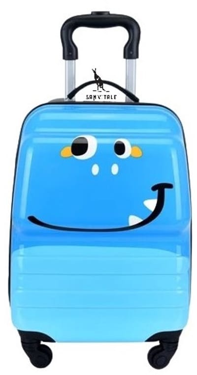 San Vitale® - Lichtgewicht kinderkoffer - 38Liter - Koffer met wielen - Trolley - Handbagage - Dino - Blauw