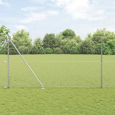 vidaXL - zeshoekig - gaasgek - met - palen - 100 - x - 1,5 - m - Gegalvaniseerd - staal