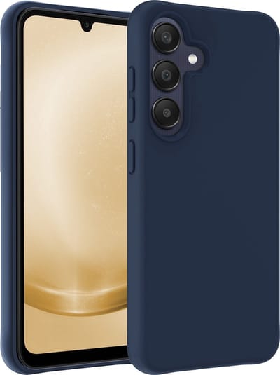 Hoesje - Geschikt voor Samsung Galaxy A25 - Sterk & Shockproof - Hoes Cover - Siliconen Case - Telefoonhoesjes - Donkerblauw
