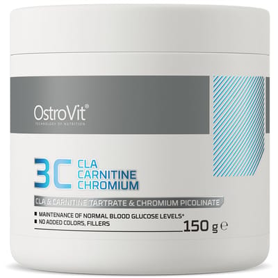OstroVit 3C CLA L-Carnitine Chromium 150 g kiwi - L-carnitine-tartraat - CLA - Chroompicolinaat - Complex drie bewezen effectieve ingrediënten - Vetverbranding energie en balans