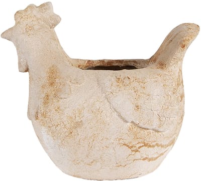 Keramiek Bloempot voor Binnen – Beige – Rustieke Pot – 31x20x27 cm – Keramiek