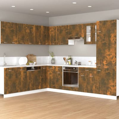 vidaXL - Bovenkast - Lyon - 60x31x40 - cm - bewerkt - hout - gerookt - eikenkleurig