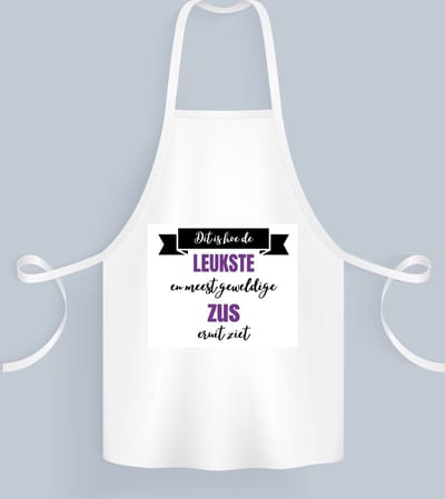 Akyol - leukste zus eruit ziet Keukenschort - Zus - beste zus - verjaardagscadeau - cadeau voor zus - gift - kado - 82 bij 71 cm