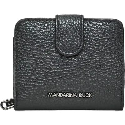 MANDARINA DUCK Leren kaarthoes Mellow Leather Card Case Nero zwart