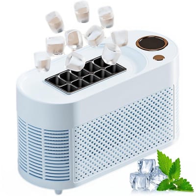 Mini Ijsmaker - IJsmachine Aanrecht - Snelle IJsproductie - Compact Ontwerp - 10 Blokjes/10 Min - Zwart