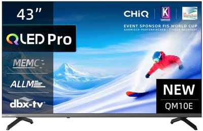 CHiQ U43QM10E – 43 inch 4K QLED Smart TV – Google TV – Dolby Vision & Dolby Audio – HDMI 2.1 – WiFi & Bluetooth