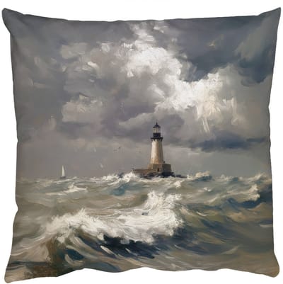 Sierkussens - Kussentjes Woonkamer - 50x50 cm - Vuurtoren - Golven - Storm