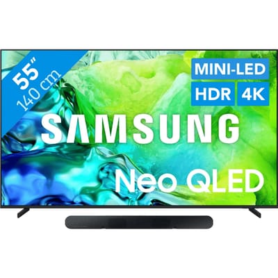 Samsung Neo QLED 55" QN80H (2026) + Samsung HW-S60D Zwart (2024)
