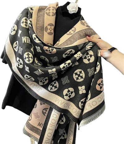 Dames Sjaal - Dubbelzijdig Accessoire - Warmte en Stijl - Dubbel Gebruik - 190x65 cm - Zwart