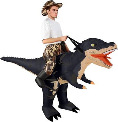 Opblaasbaar T-Rex Kostuum voor Volwassenen, Grappig Dino Kostuum voor Halloween, Kerst en Cosplay Feesten, Geschikt voor Lichaamslengte 160-190 cm