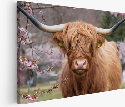 Saammp Muurcirkel Hout - Oranje bloemen - Natuur - Ø 90 - Wandcirkel - Wanddecoratie Cirkel - Muurdecoratie Woonkamer - Kantoor Decoratie