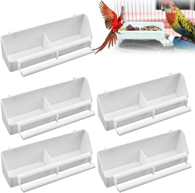 Vogelvoer waterkom - Voederbakje - Vogels voeren - Eenvoudig ophangen - 5 stuks - Wit