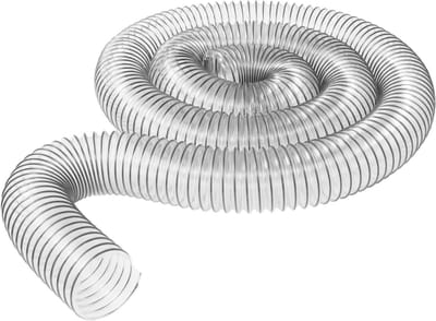 Flexibele Afzuigslang - Stofafzuiging PVC - Werkplaats Gebruik - Doorzichtig Materiaal - 4 Inch Diameter - Zwart