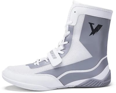 Bovista Powerlift Schoenen - Powerlifter - Weightlifting - Squat - Gewichthef - Gym Schoenen - Sneaker - Wit/Grijs - Maat 39