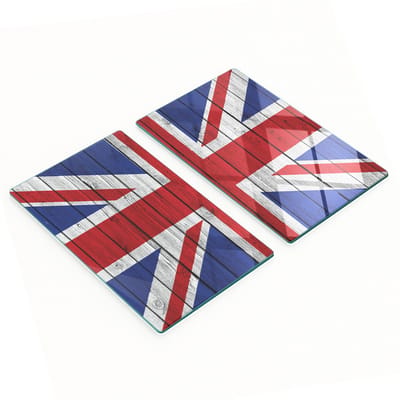 Stijlvolle en duurzame glazen borden met Britse vlagprint, 2x30x52 cm