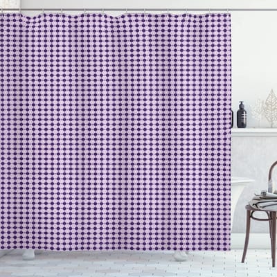 ABAKUHAUS douchegordijn – Ethnisch gingham – 175×220 cm – Donkerpaars