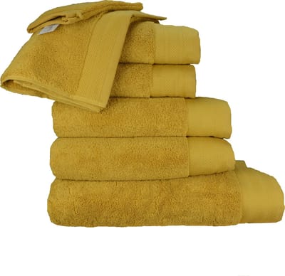 ARTG Towelzz - Complete Deluxe SET - 700 grams - Washandjes - Handdoeken - Gastendoekjes - Badhanddoeken - Strandlakens - Mosterd Geel - Mustard - 28 stuks verschillende maten