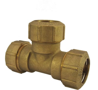 Messing PE Koppeling T-stuk 25mm - Drinkwater & Gas