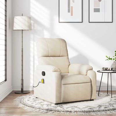 vidaXL - Massagestoel - microvezelstof - beige