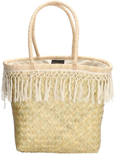 PE-Florence Penjy Rieten mand Strandtas Shopper - Natuur