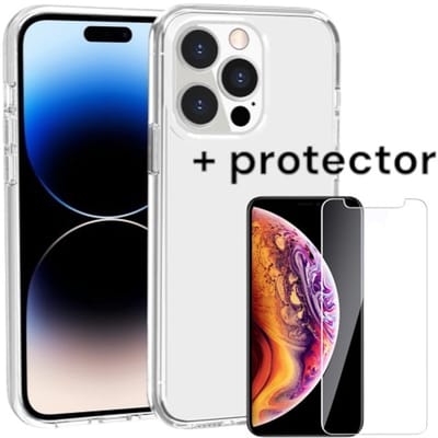 Hoesje Geschikt voor Apple iPhone 12 (12 pro) silicone back cover/telefoonhoesje doorzichtig voor iphone 12 (12 pro)/Transparant hoesje/+ gratis screenprotector