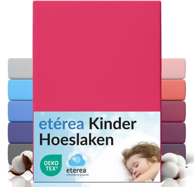 etérea Jersey Hoeslaken 60x120 - 70x140 cm Oekotex Made in Green - 100% katoen - Roze pruim