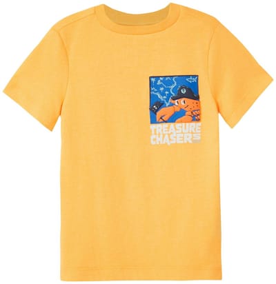 s.Oliver - Jongens t-shirt - Maat 104/110 - Jongens - Geel - Buitenstof