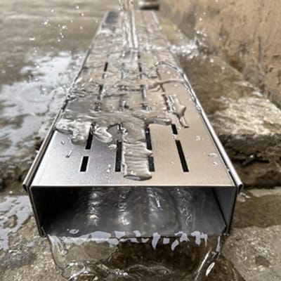 Afvoerkanaal Drainage - Geulafvoer Systeem - Water Afvoeren - Zwaar Roestvrij Staal - 7x5cm - Zilver