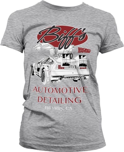 Back to the Future Biff's Automotive Detailing Girly Tee dames-T-shirt, heather-grijs